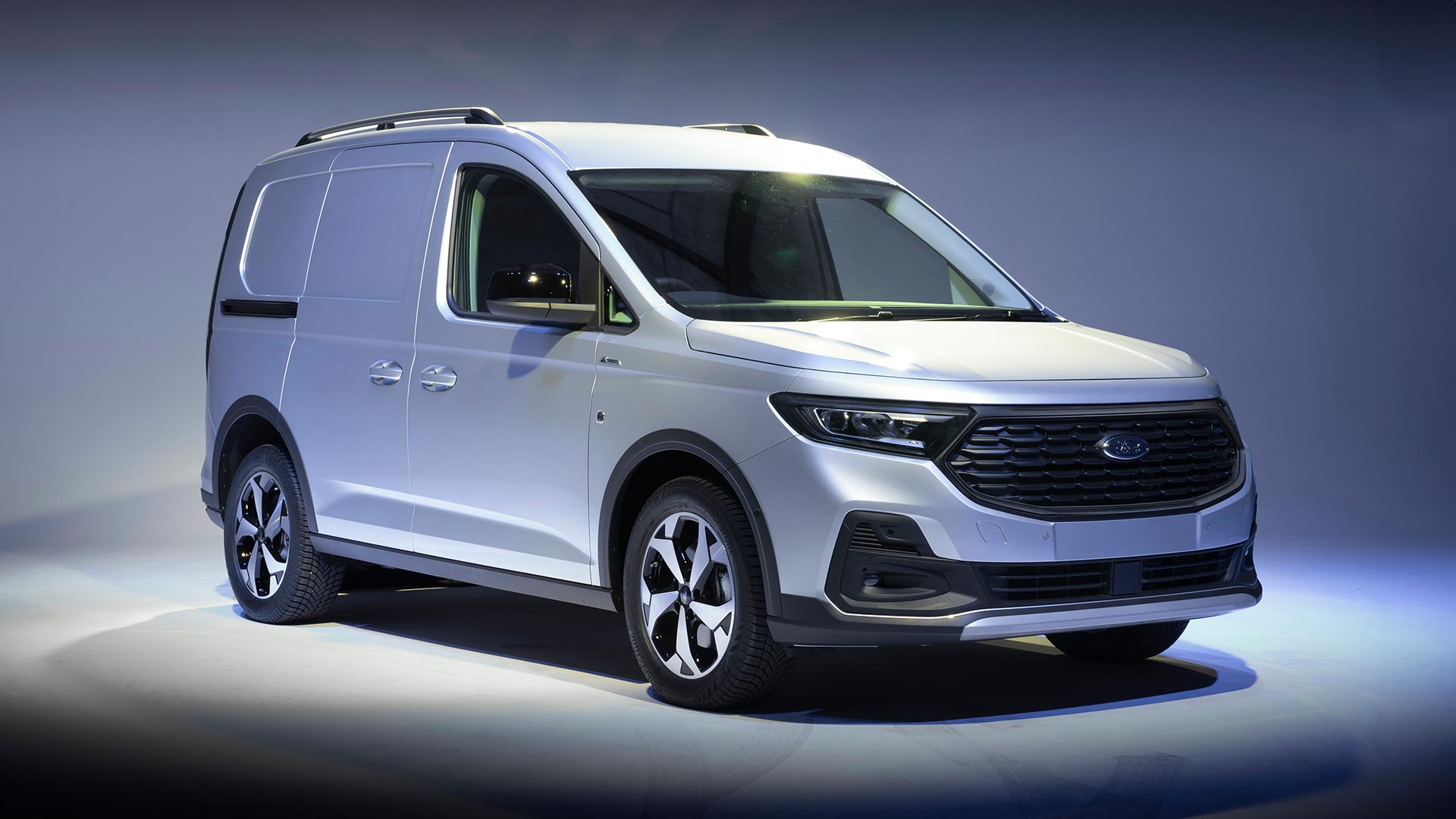 Ford Transit Connect Active showing Active styled bumper with skid plate and LED headlamps.
