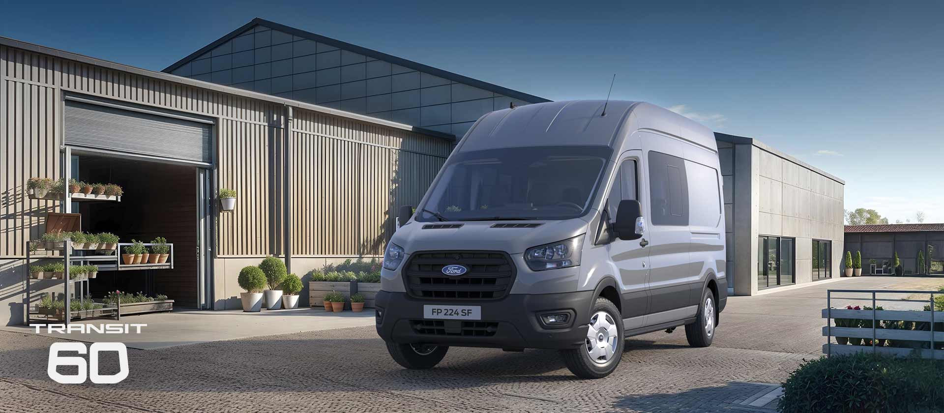 Grey Ford Transit Double Cab-In-Van
