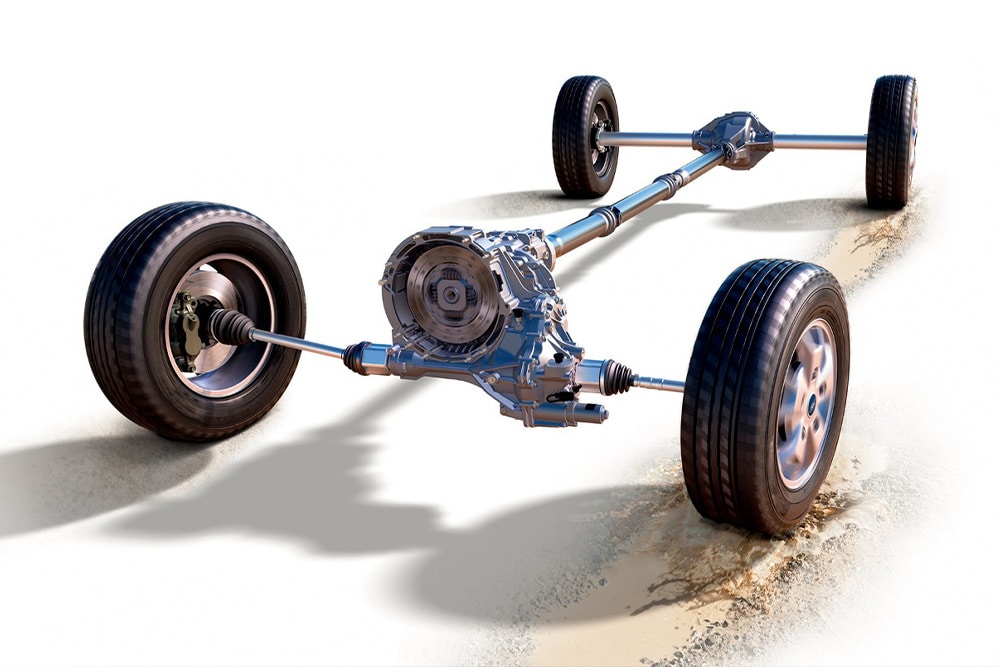  All-Wheel Drive chassis and wheels. 