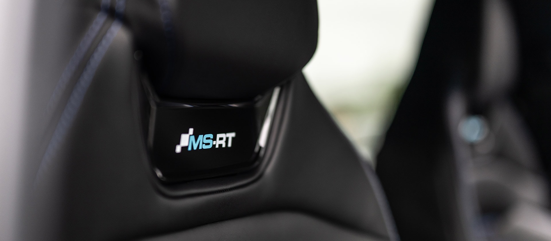Close-up of MS-RT seat badge.