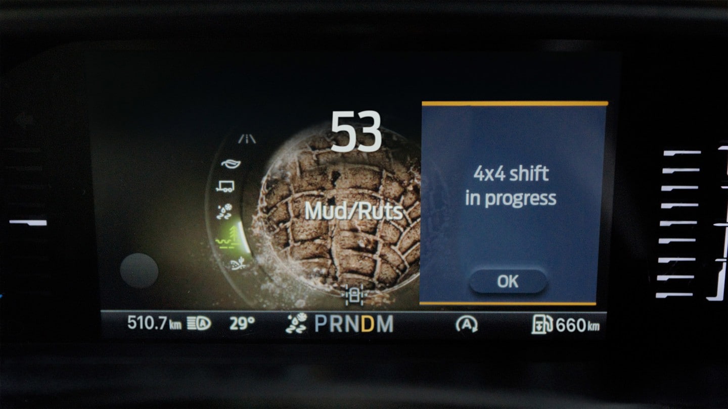 Ford Ranger digital instrument cluster display