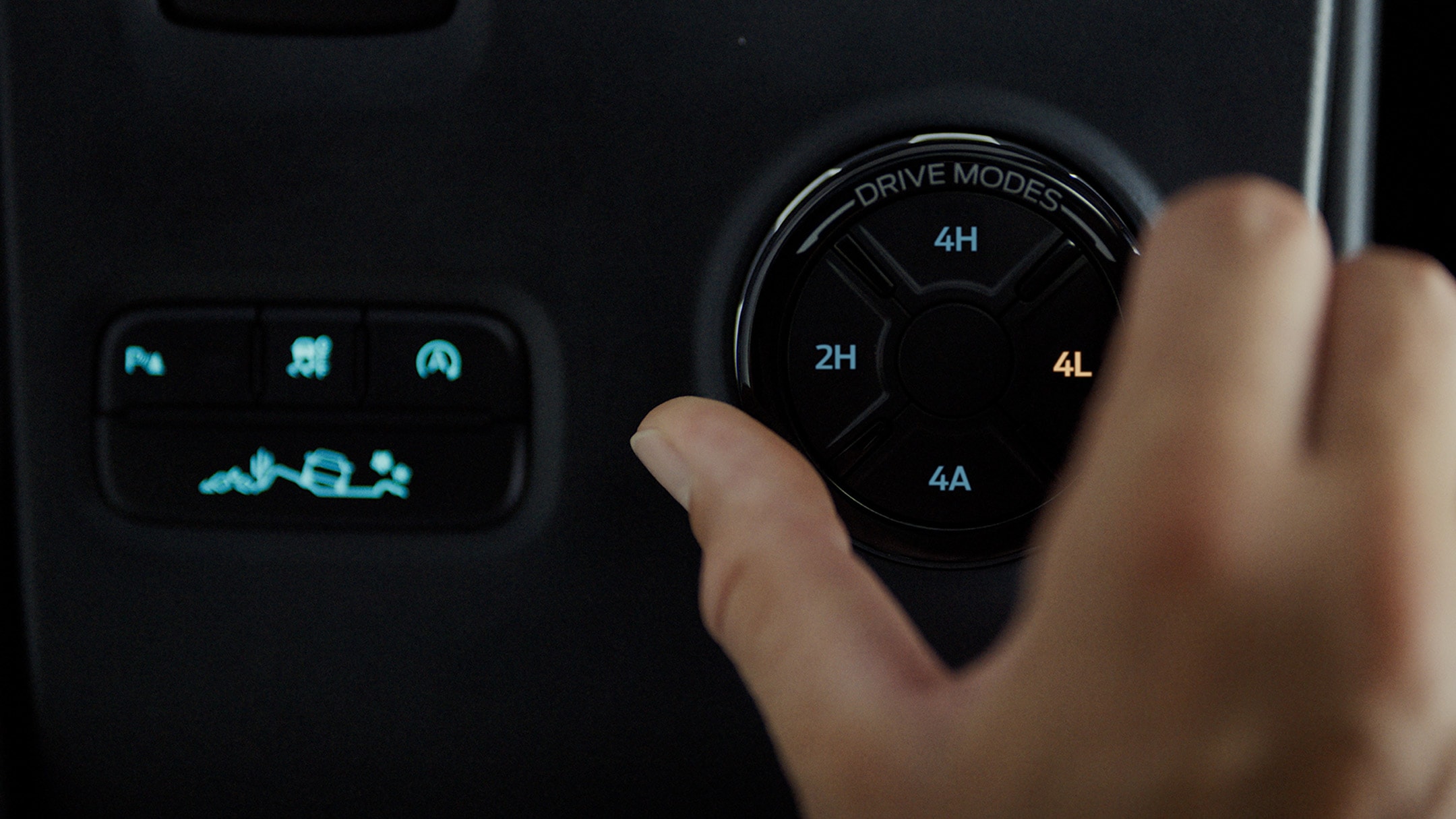 Ford Ranger Raptor Drive Modes button detail