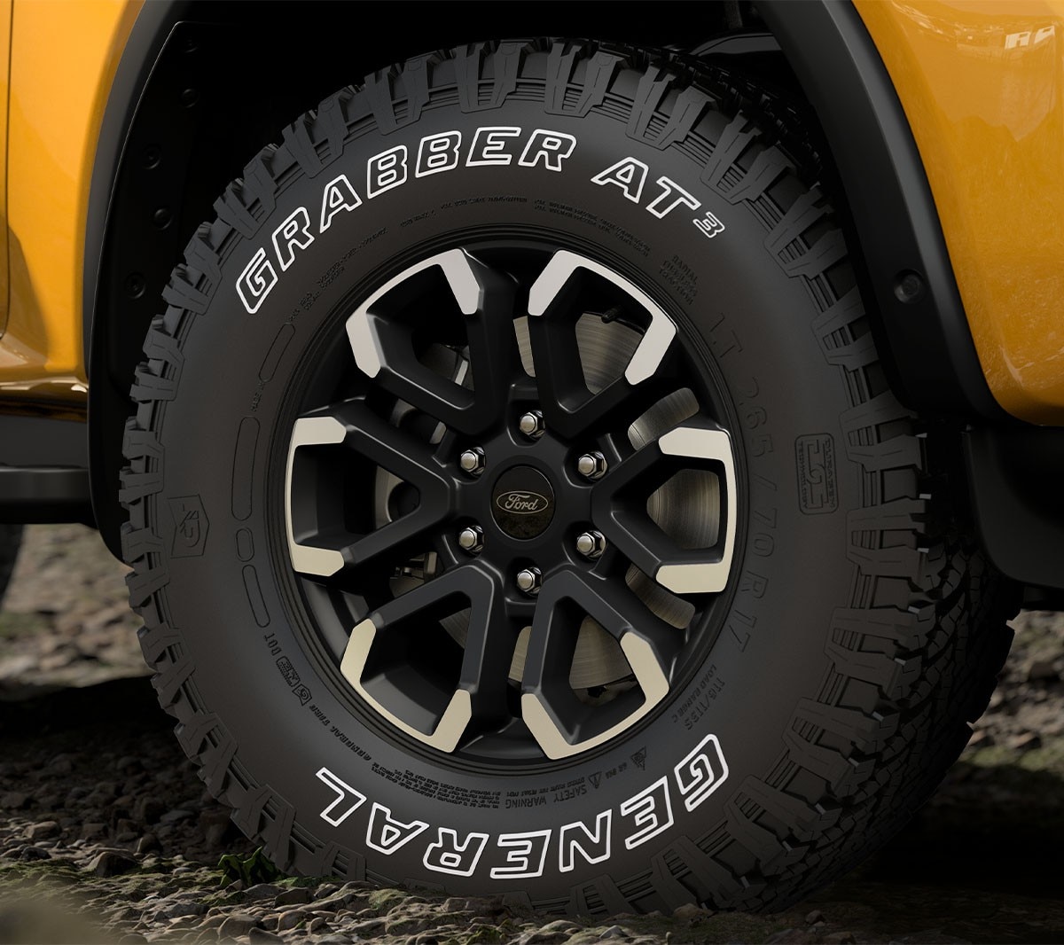 Ranger Wildtrak X black alloy wheel detail