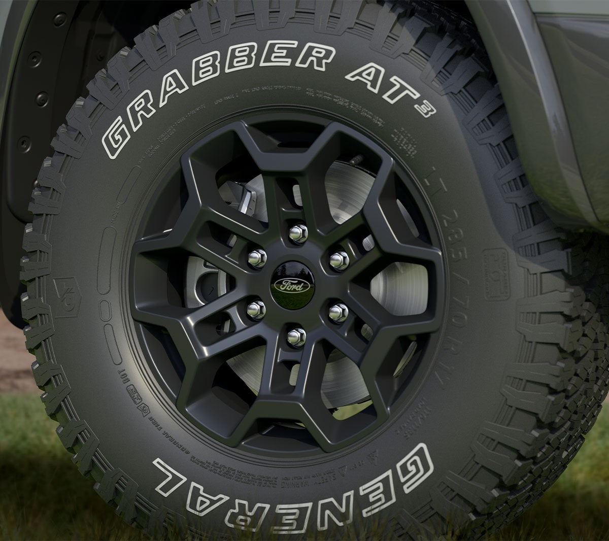 Ranger Tremor black alloy wheel detail