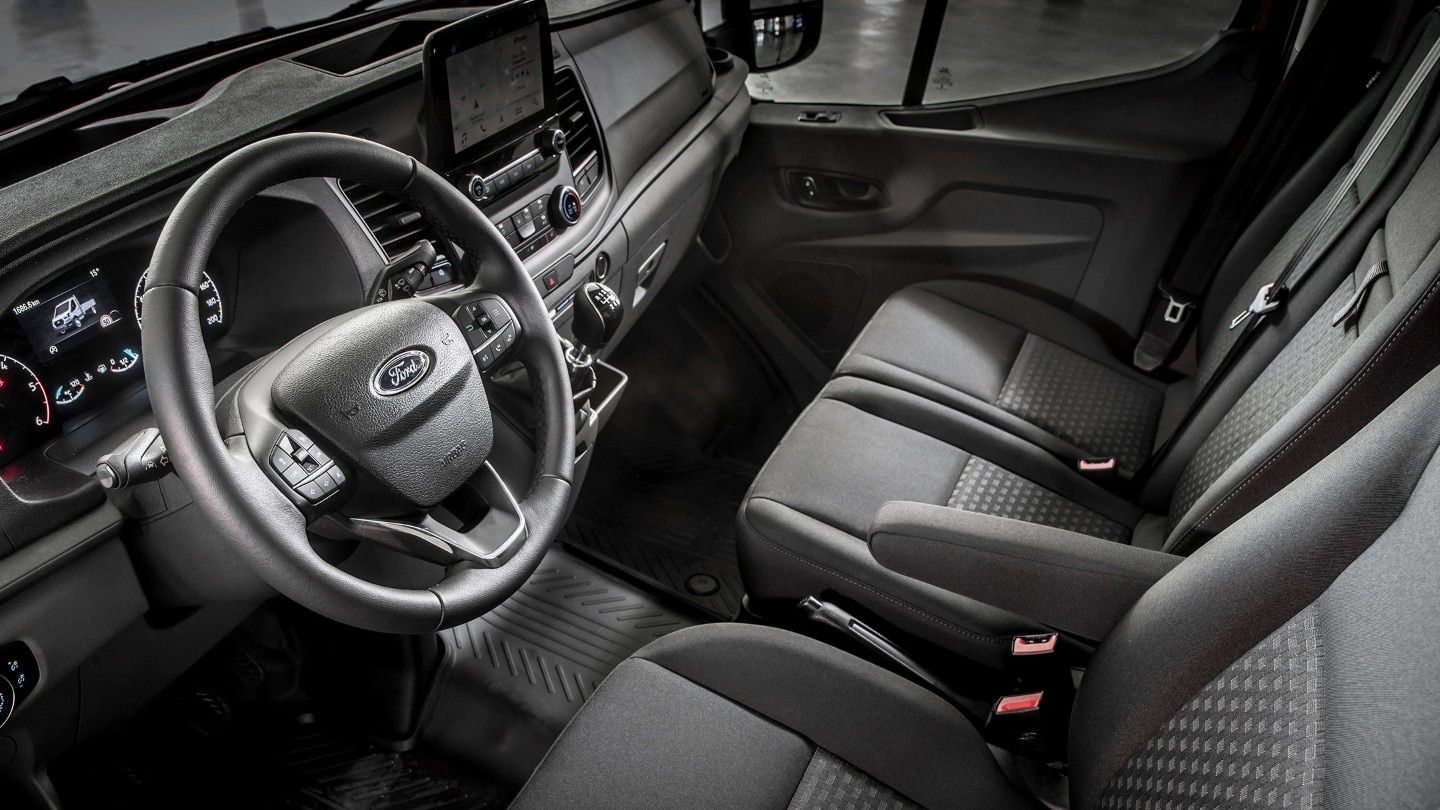 Transit Ford Transit Chassis Cab interior with back seatsinterior close up on new SYNC screen