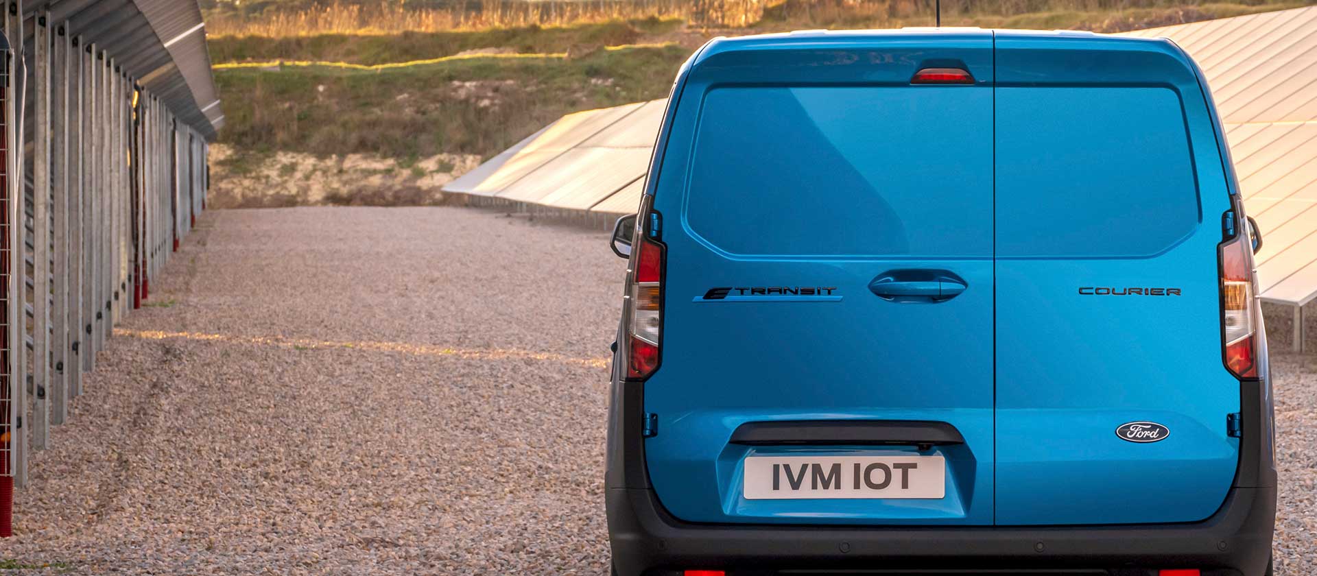 Ford E-Transit Courier Rear View Blue