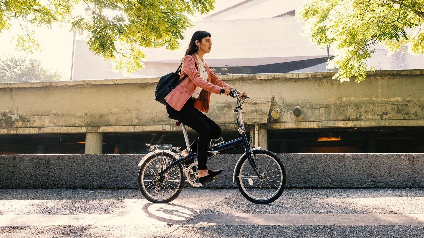 Woman riding a bicycle