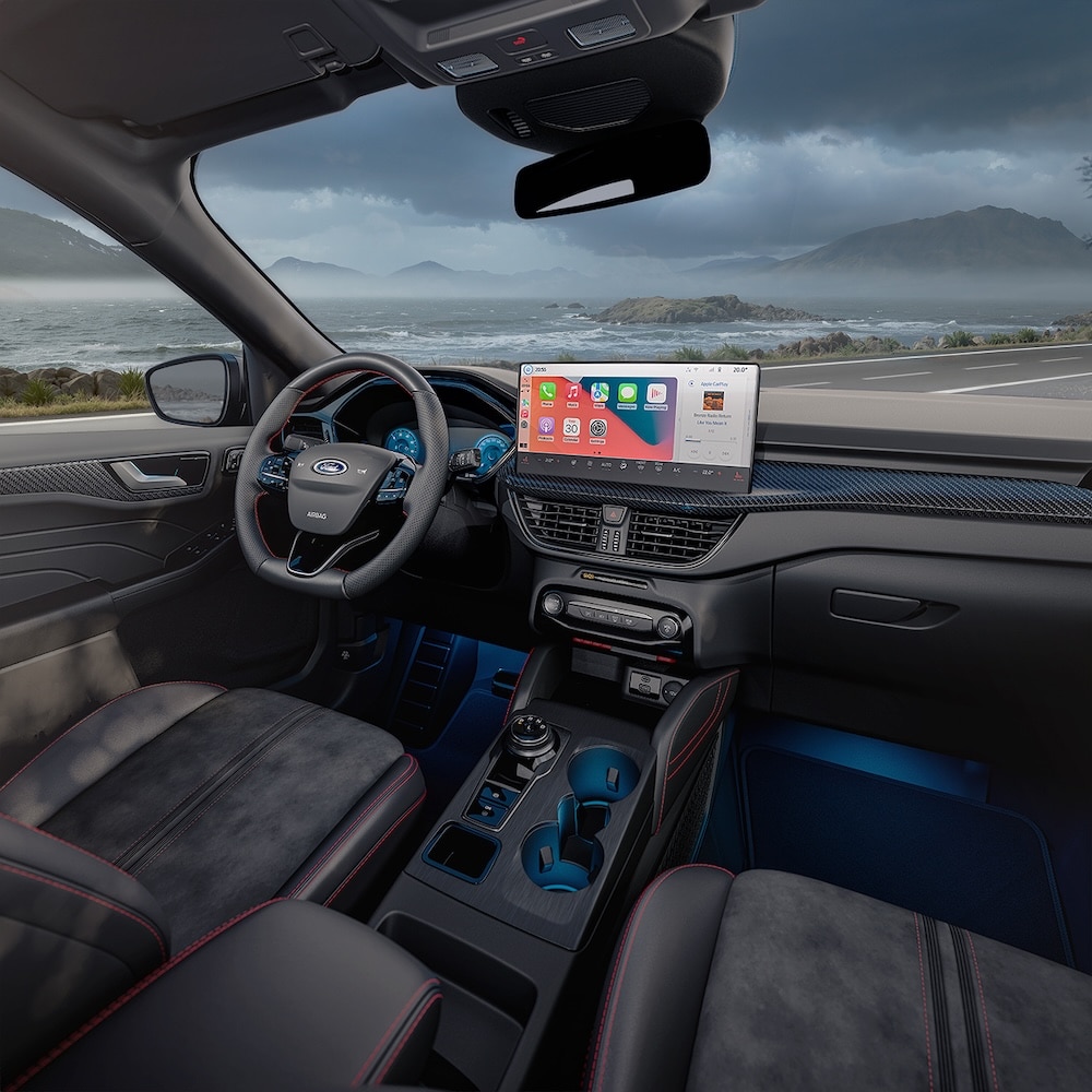 Interior of Ford Kuga with Apple CarPlay