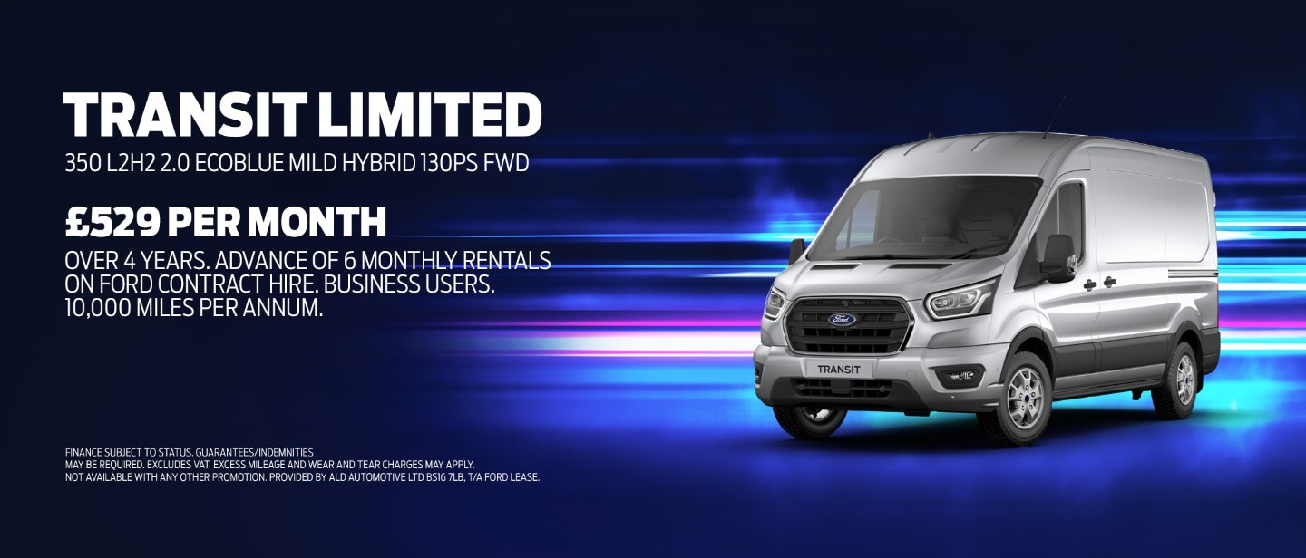 Silver Ford Transit Van Lease promotion