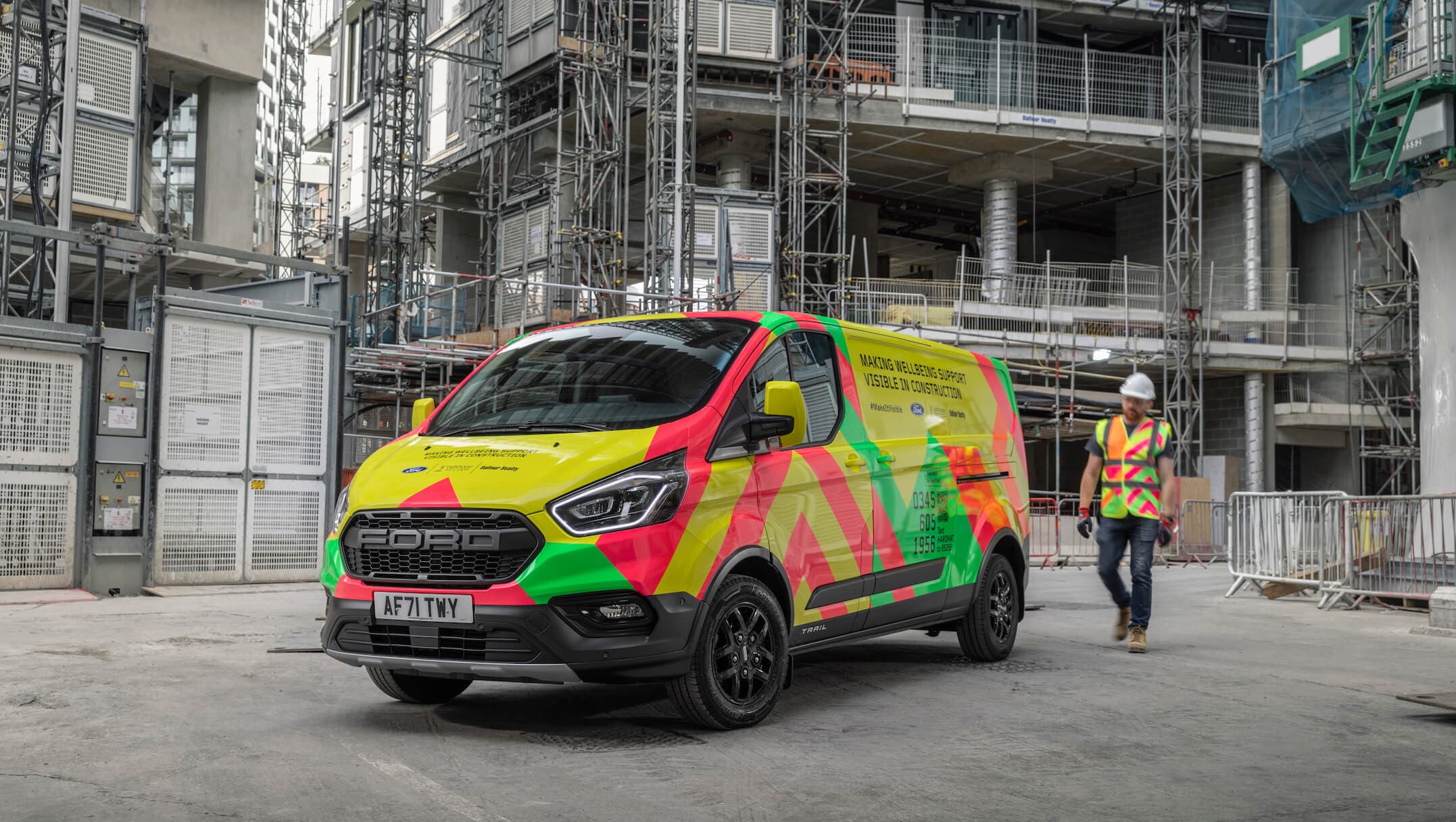 Feature Ford transit at the construction site